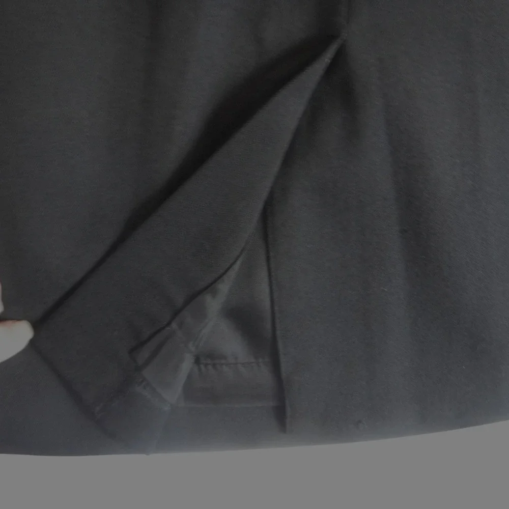 VTG Classic‎ Black Wool Blend Pencil Skirt Pleated Knee Length Size 10 Office
